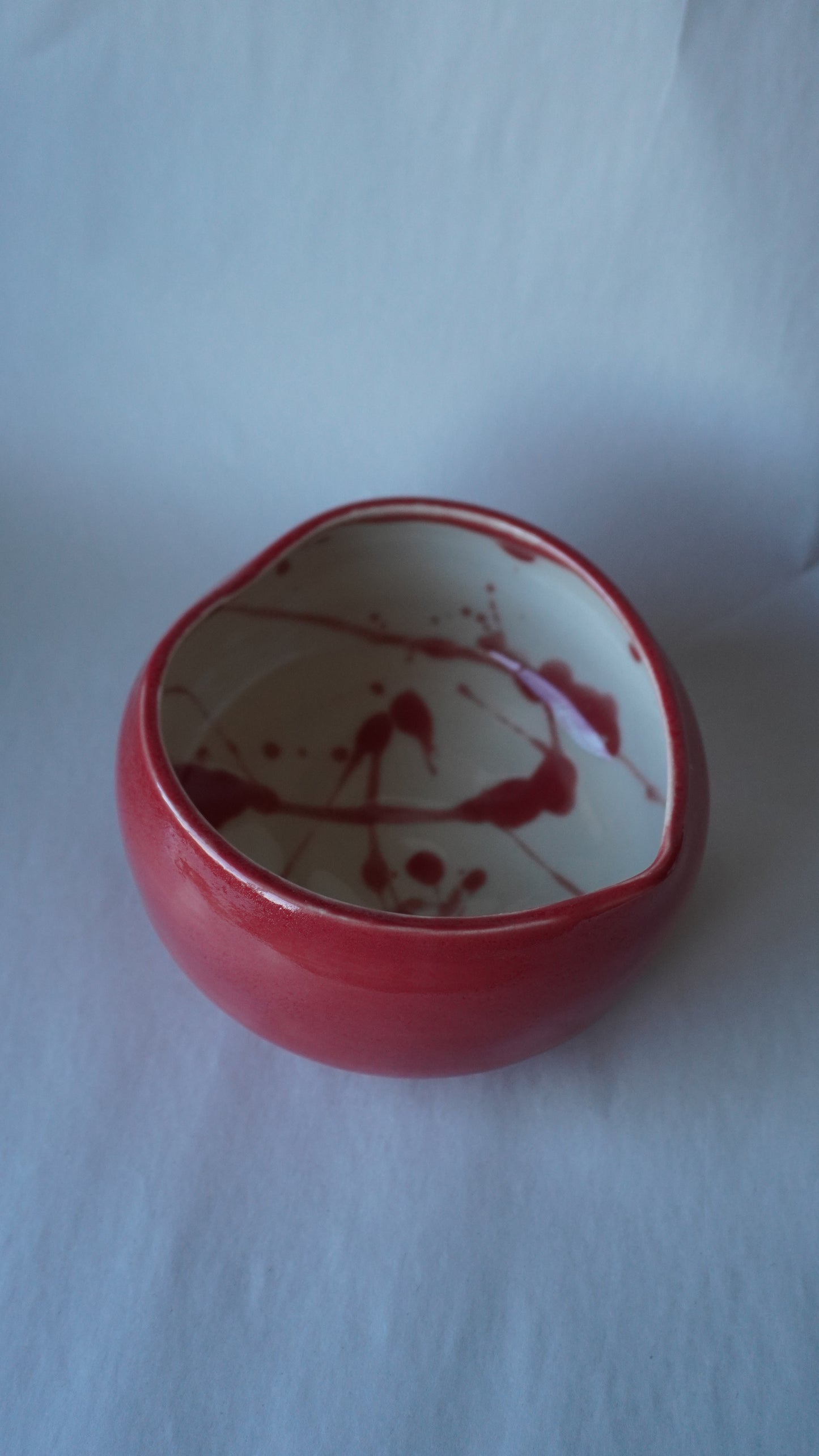 WHITE & RED HEART MATCHA BOWL